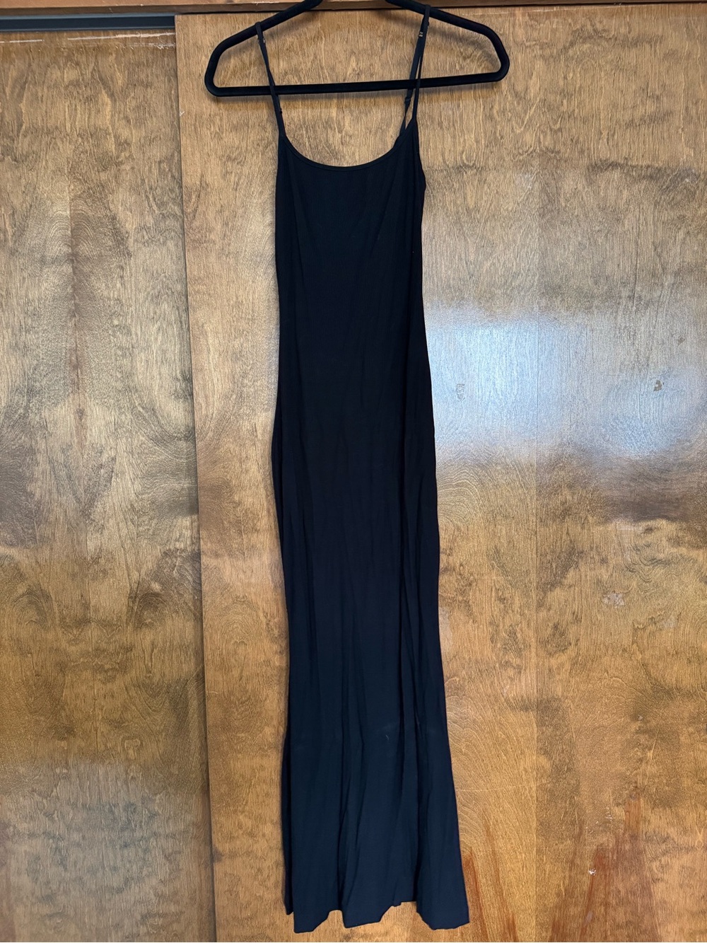 SKIMS Black Midi Slip Dress